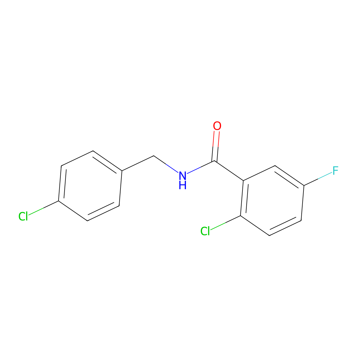 2-chloro-N-(4-chlorobenzyl)-5-fluorobenzamide molecular structure, CAS 1794873-24-7