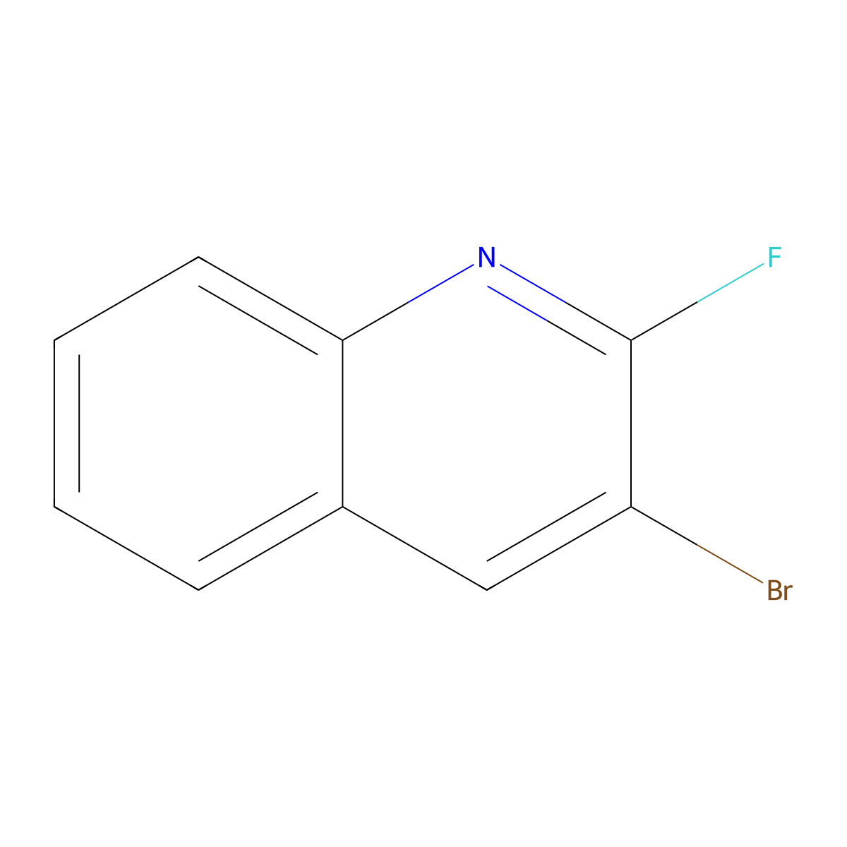 3-Bromo-2-fluoroquinoline molecular structure, CAS 179488-06-3