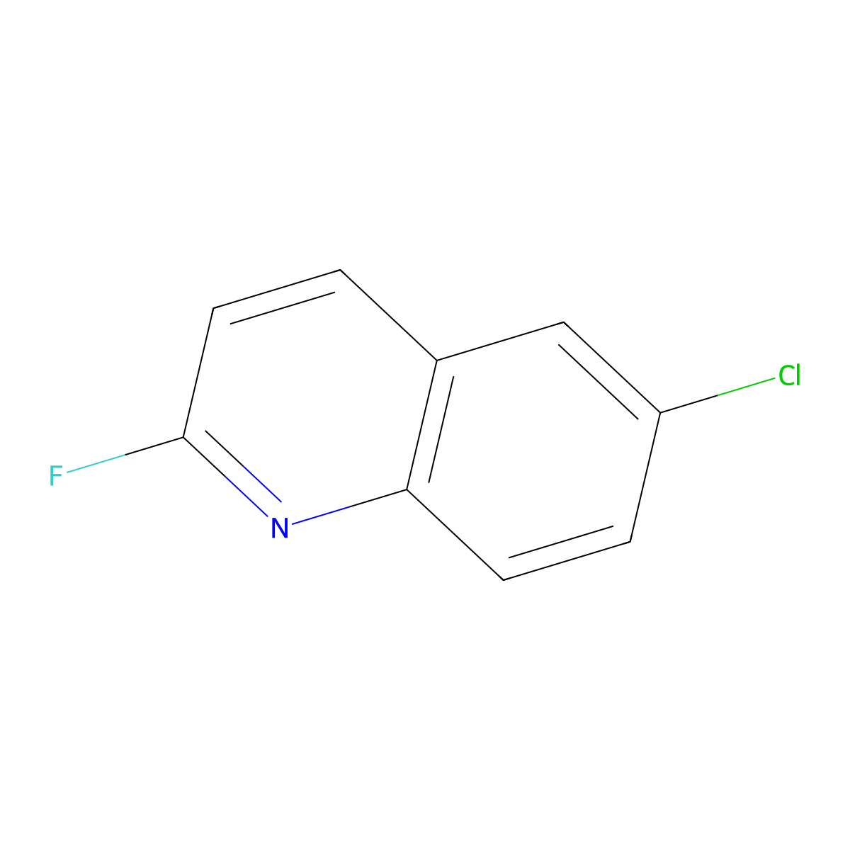 6-Chloro-2-fluoroquinoline molecular structure, CAS 179488-08-5