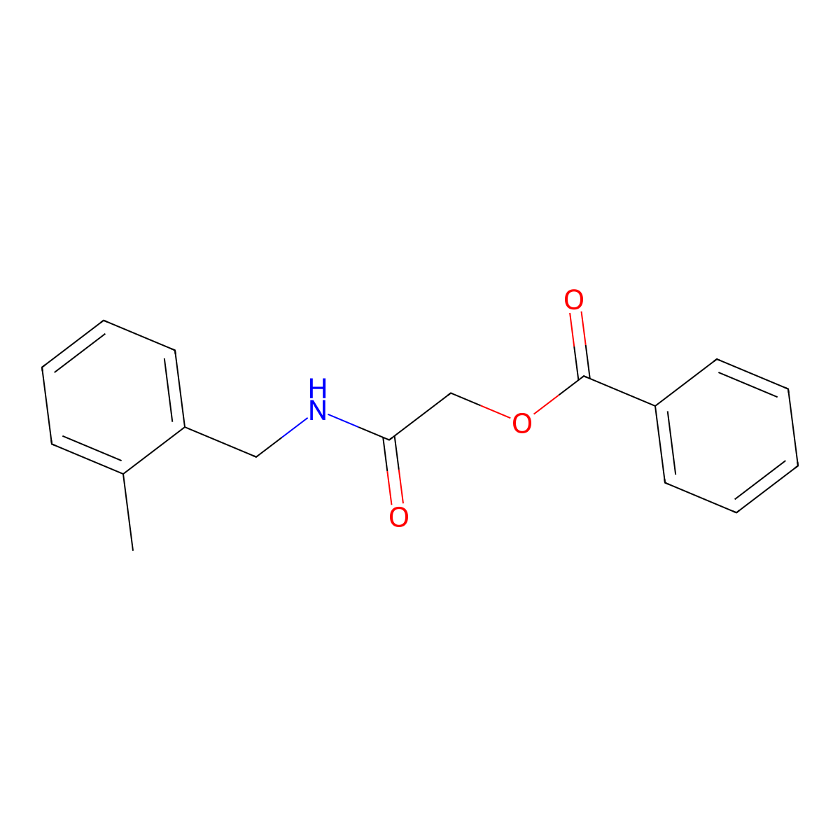 {[(2-Methylphenyl)methyl]carbamoyl}methyl benzoate molecular structure, CAS 1794883-44-5