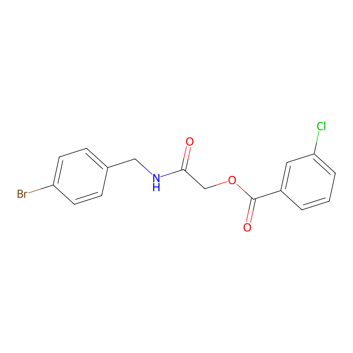 {[(4-Bromophenyl)methyl]carbamoyl}methyl 3-chlorobenzoate molecular structure, CAS 1794883-57-0