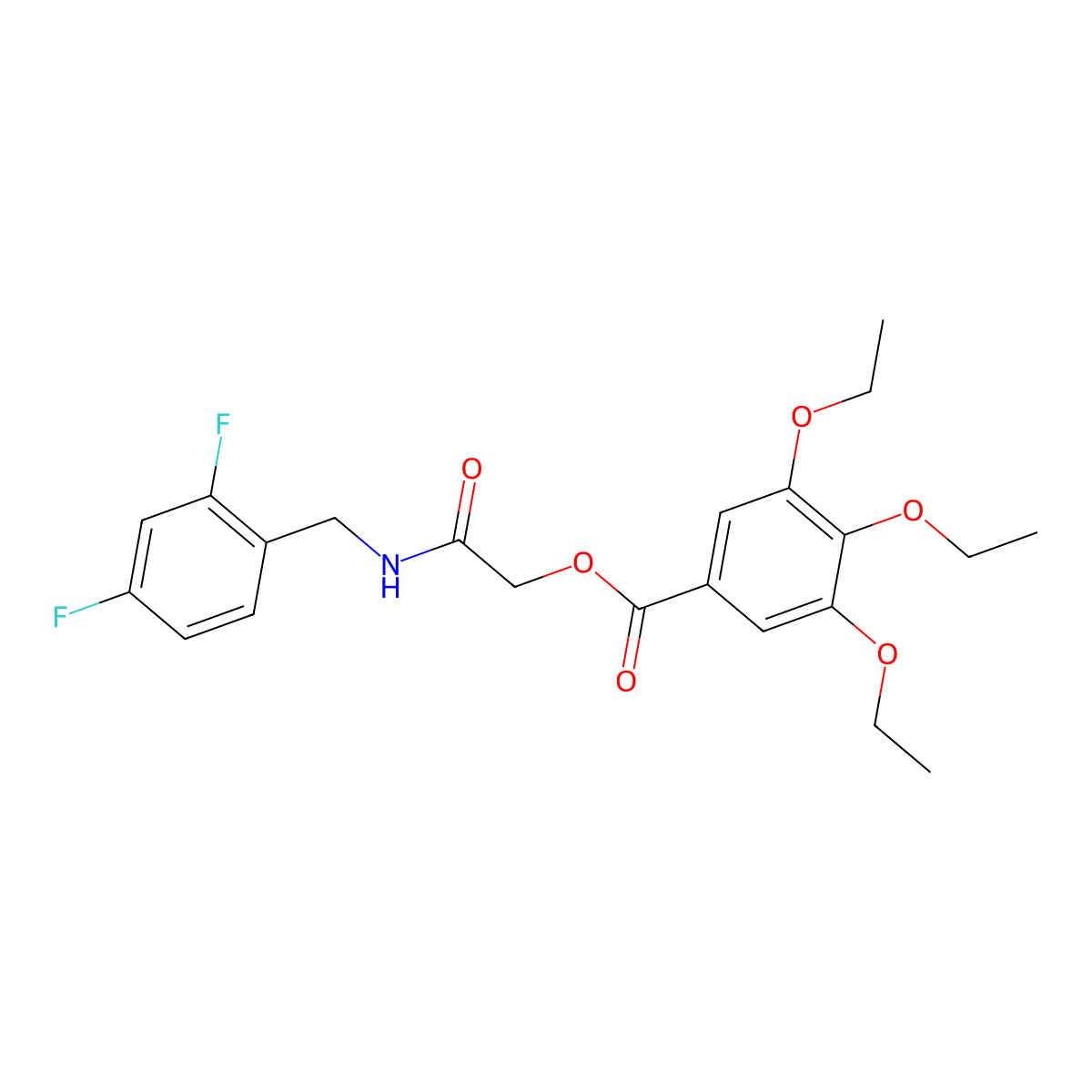 {[(2,4-Difluorophenyl)methyl]carbamoyl}methyl 3,4,5-triethoxybenzoate molecular structure, CAS 1794883-87-6
