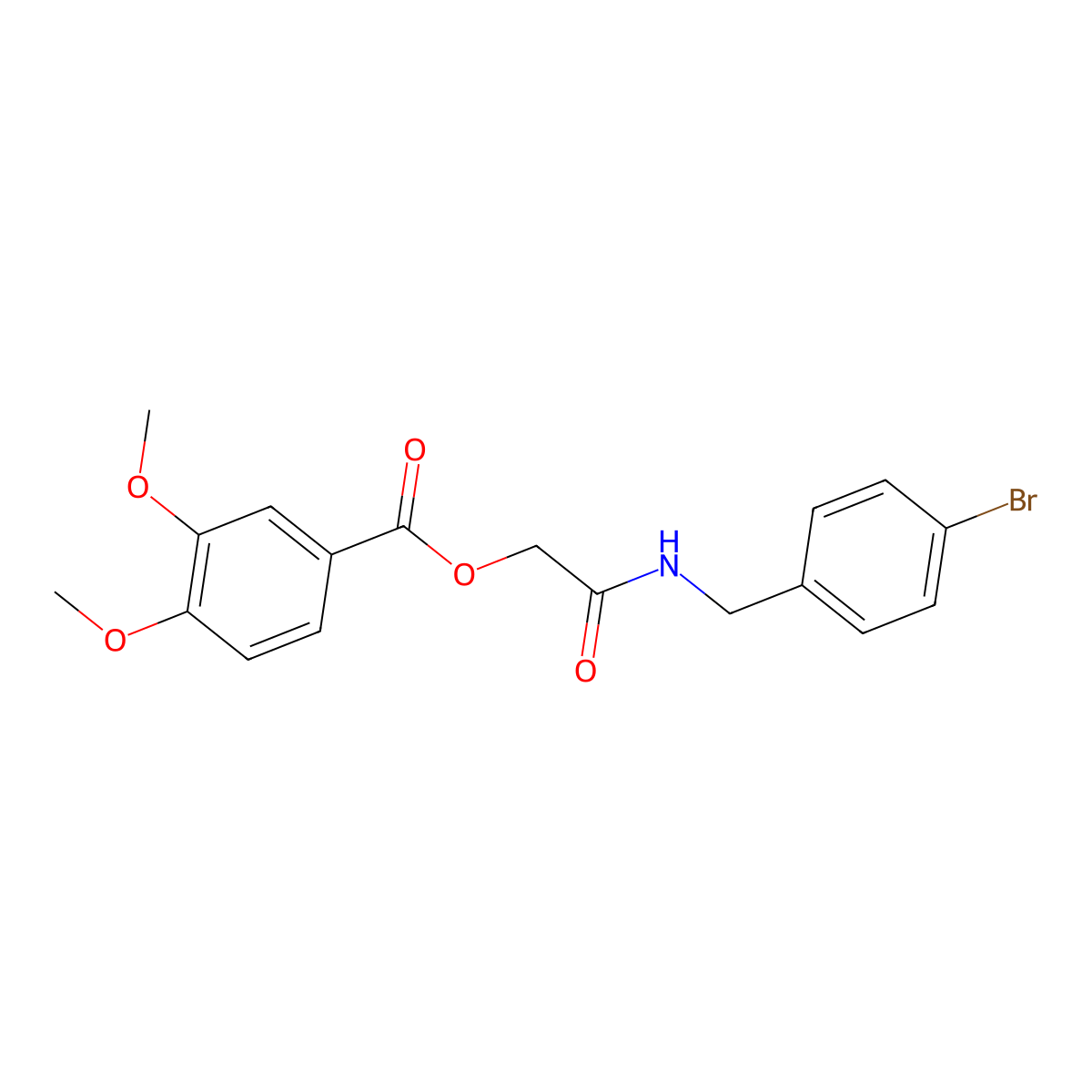 {[(4-Bromophenyl)methyl]carbamoyl}methyl 3,4-dimethoxybenzoate molecular structure, CAS 1794883-90-1