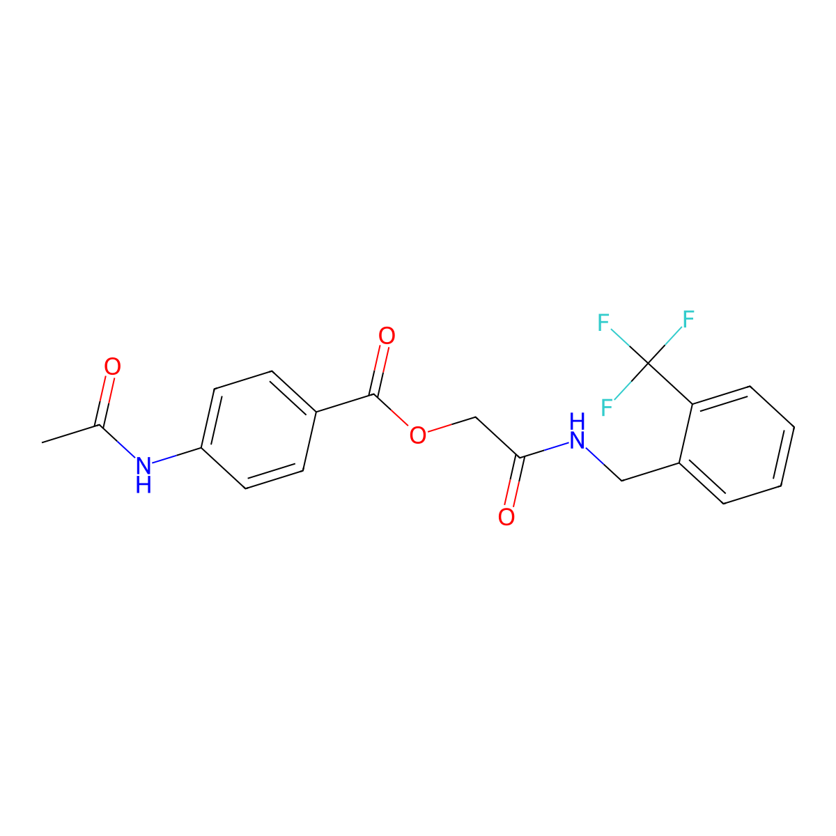 2-Oxo-2-((2-(trifluoromethyl)benzyl)amino)ethyl 4-acetamidobenzoate molecular structure, CAS 1794883-96-7