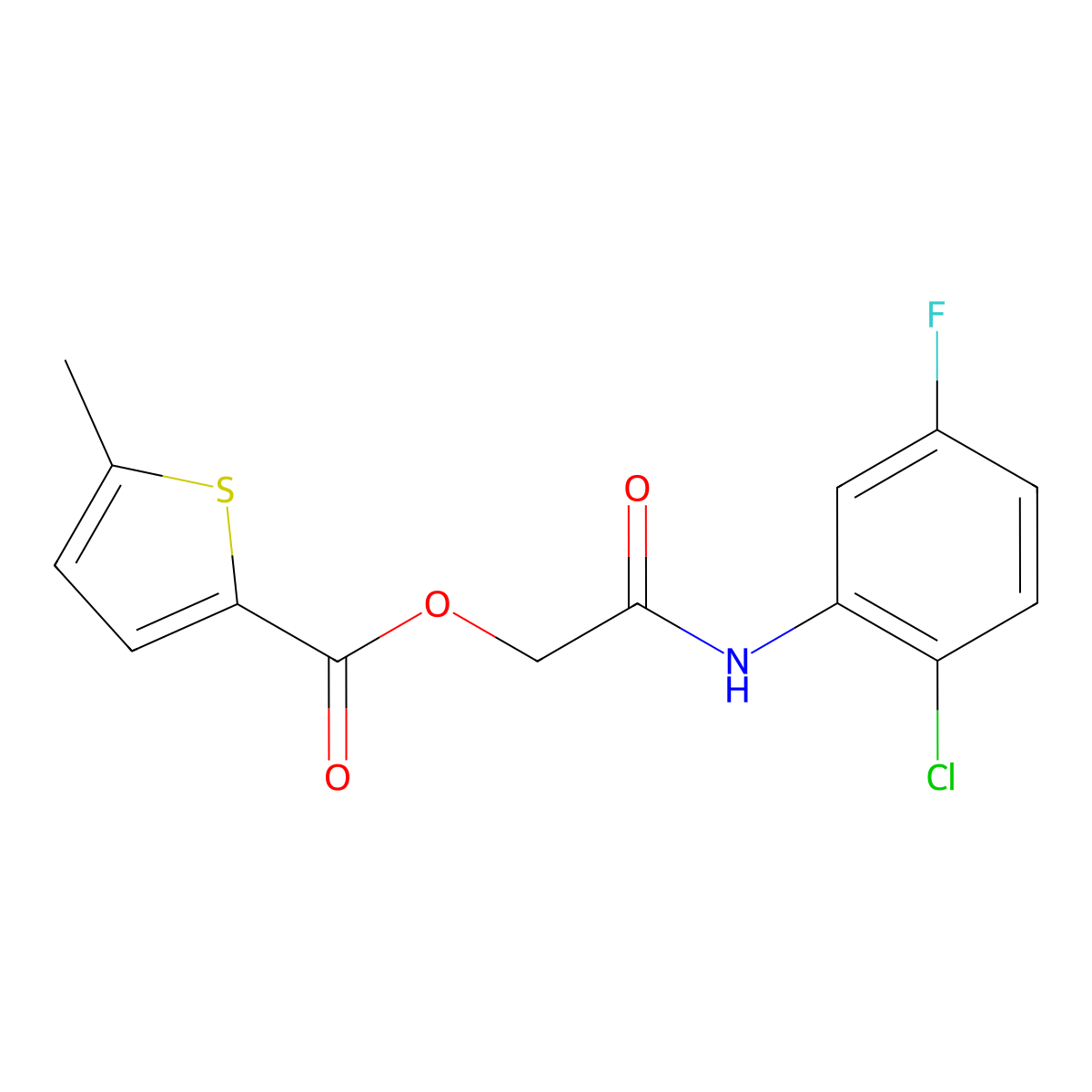 [(2-Chloro-5-fluorophenyl)carbamoyl]methyl 5-methylthiophene-2-carboxylate molecular structure, CAS 1794884-16-4