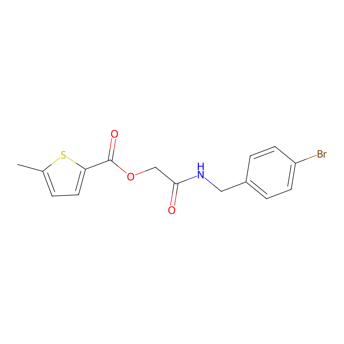2-((4-Bromobenzyl)amino)-2-oxoethyl 5-methylthiophene-2-carboxylate molecular structure, CAS 1794884-25-5