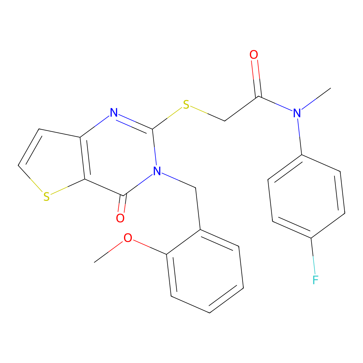 N-(4-fluorophenyl)-2-({3-[(2-methoxyphenyl)methyl]-4-oxo-3H,4H-thieno[3,2-d]pyrimidin-2-yl}sulfanyl)-N-methylacetamide molecular structure, CAS 1794884-54-0