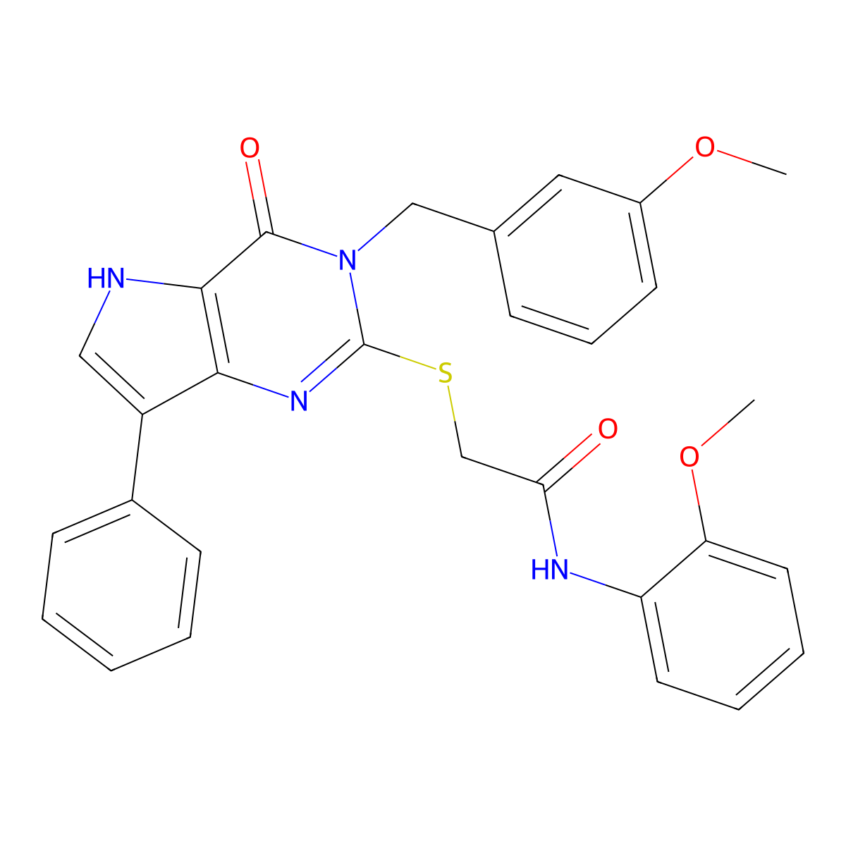 2-((3-(3-methoxybenzyl)-4-oxo-7-phenyl-4,5-dihydro-3H-pyrrolo[3,2-d]pyrimidin-2-yl)thio)-N-(2-methoxyphenyl)acetamide molecular structure, CAS 1794887-41-4