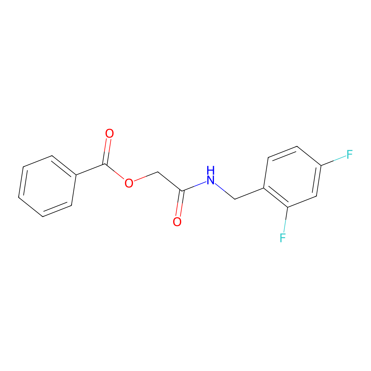 {[(2,4-Difluorophenyl)methyl]carbamoyl}methyl benzoate molecular structure, CAS 1794896-52-8