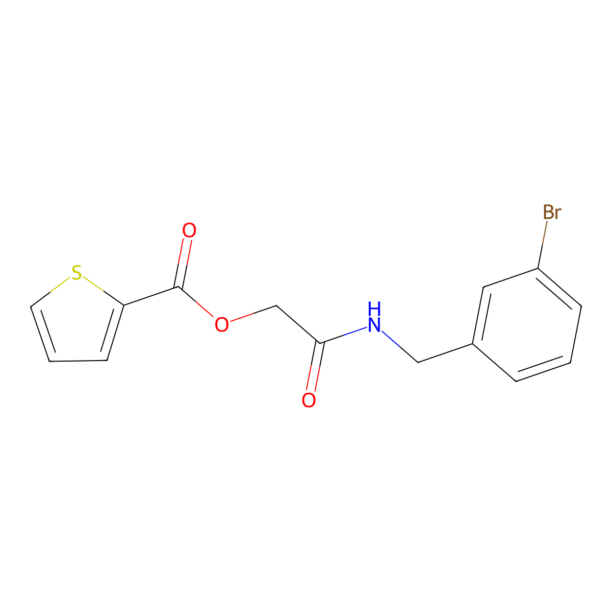 2-((3-Bromobenzyl)amino)-2-oxoethyl thiophene-2-carboxylate molecular structure, CAS 1794896-59-5