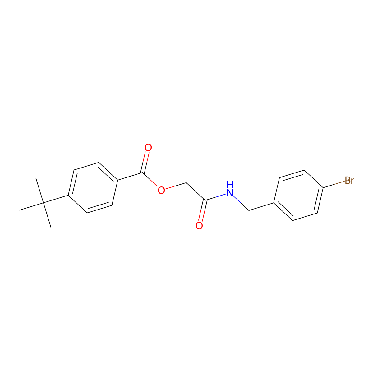 {[(4-Bromophenyl)methyl]carbamoyl}methyl 4-tert-butylbenzoate molecular structure, CAS 1794896-73-3