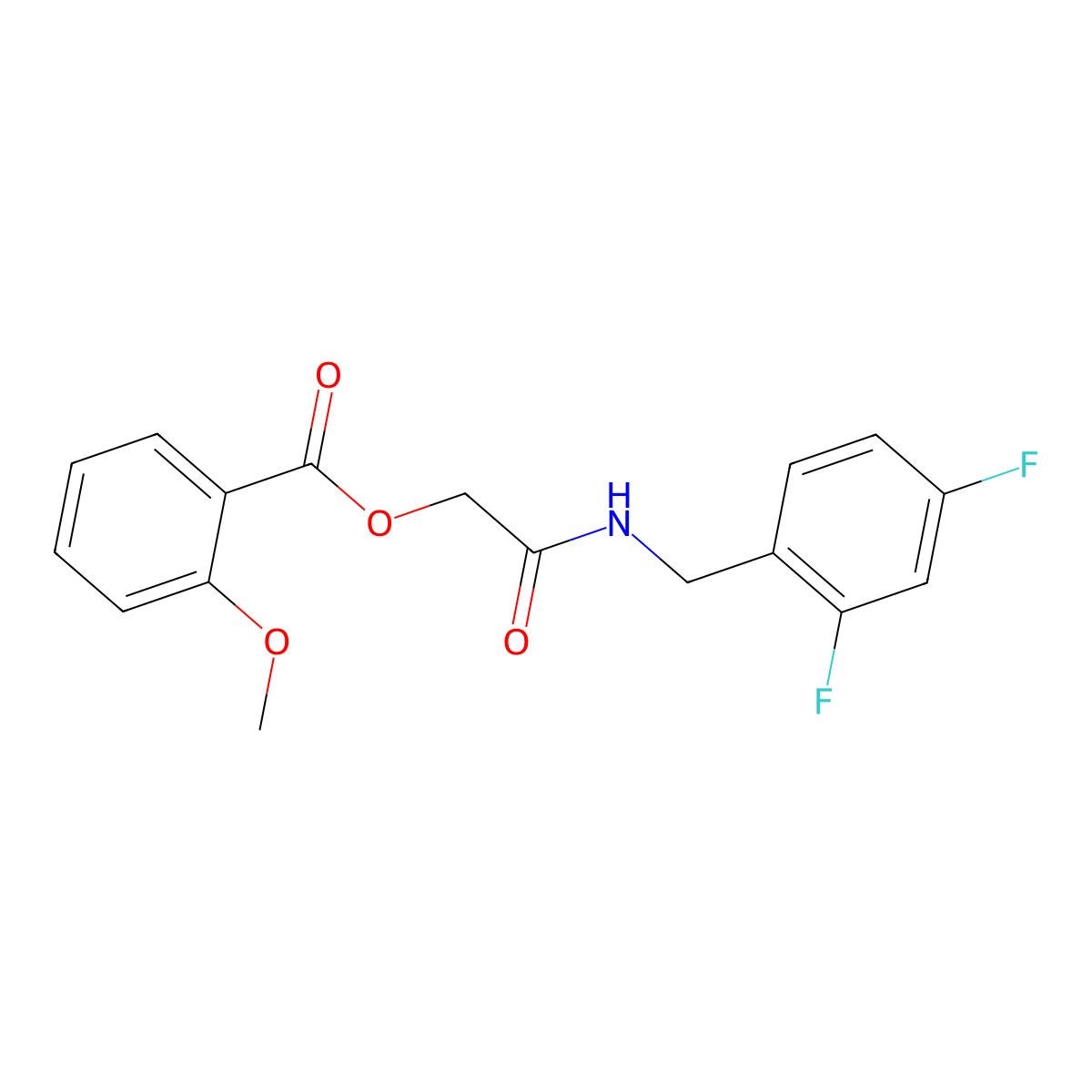{[(2,4-Difluorophenyl)methyl]carbamoyl}methyl 2-methoxybenzoate molecular structure, CAS 1794897-25-8