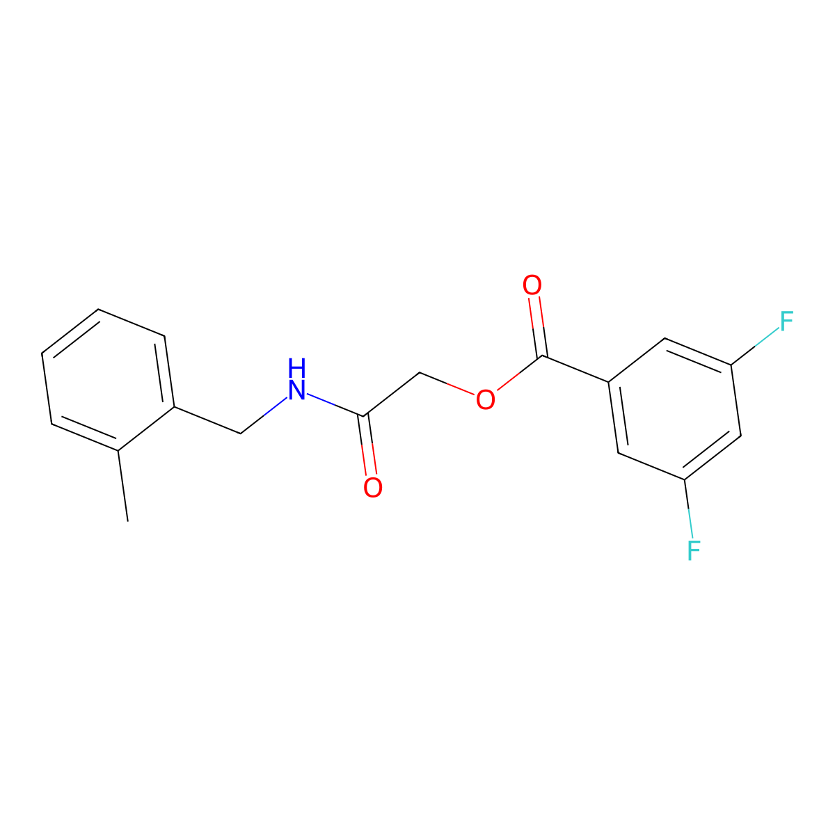 [2-[(2-Methylphenyl)methylamino]-2-oxoethyl] 3,5-difluorobenzoate molecular structure, CAS 1794897-43-0