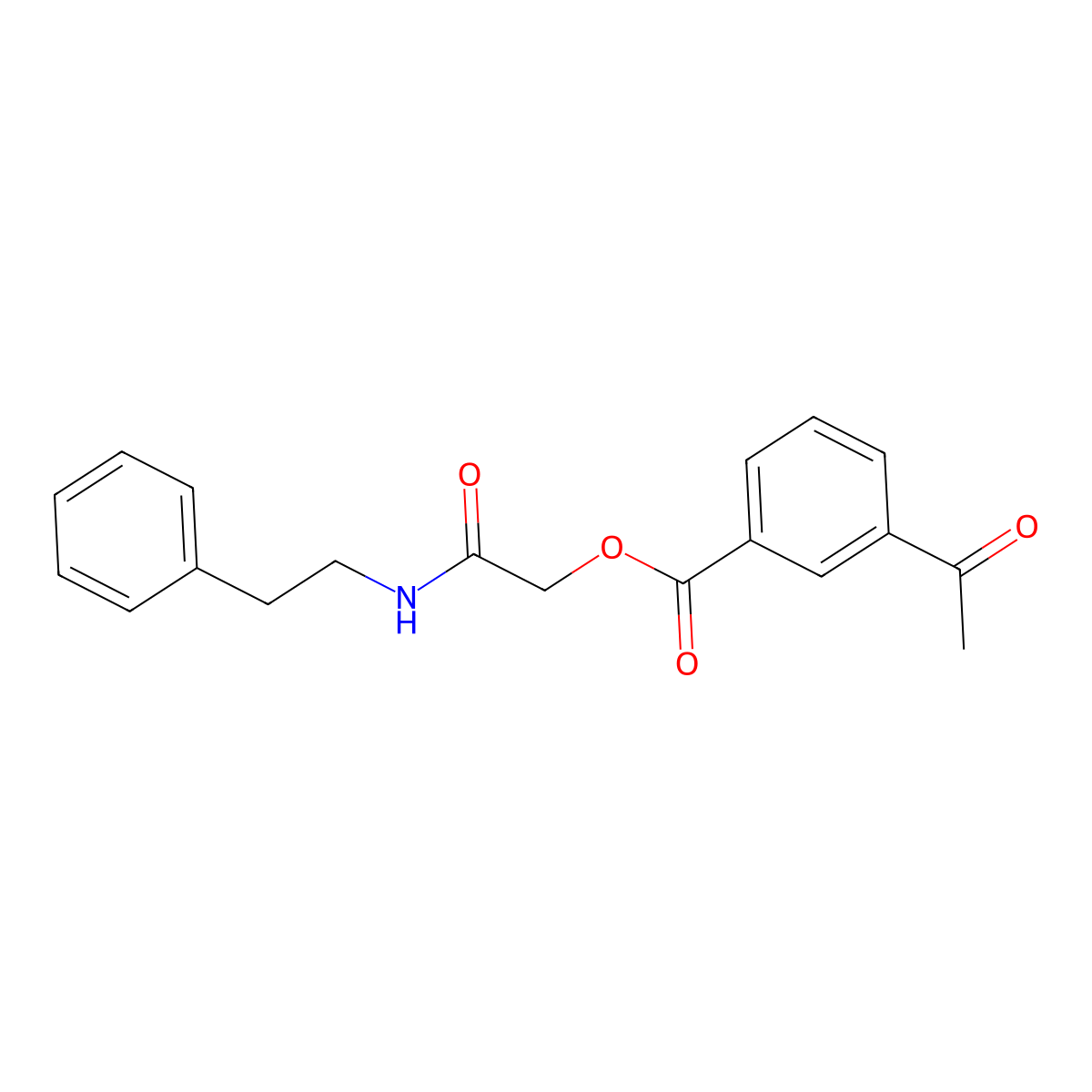 2-Oxo-2-(phenethylamino)ethyl 3-acetylbenzoate molecular structure, CAS 1794897-52-1