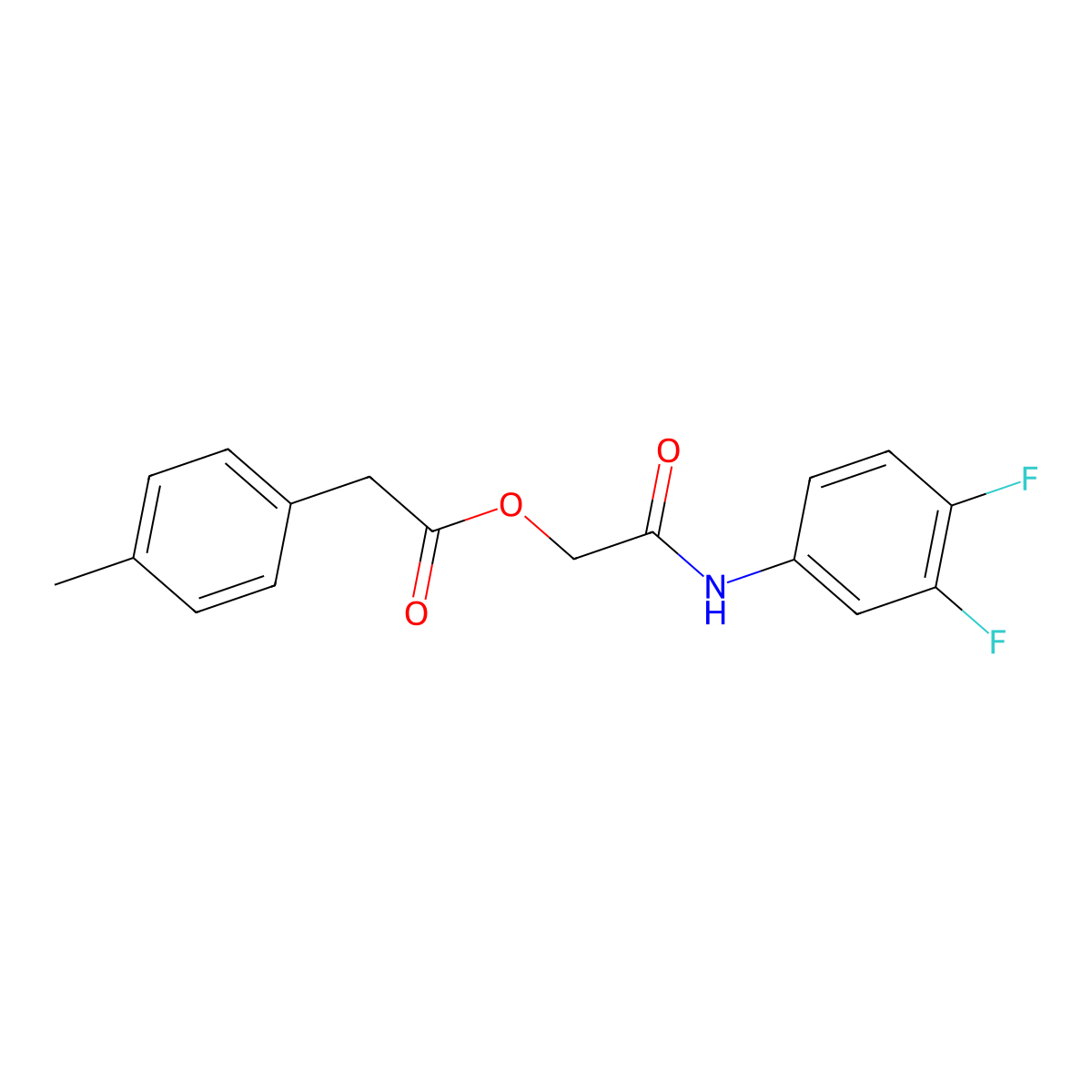 [2-(3,4-Difluoroanilino)-2-oxoethyl] 2-(4-methylphenyl)acetate molecular structure, CAS 1794904-43-0