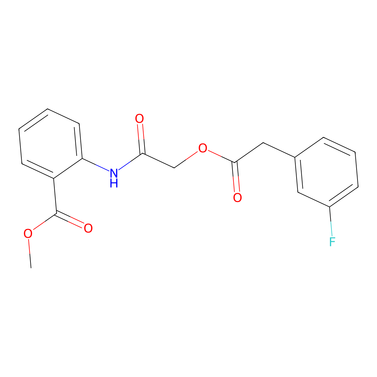 Methyl 2-[[2-[2-(3-fluorophenyl)acetyl]oxyacetyl]amino]benzoate molecular structure, CAS 1794909-12-8