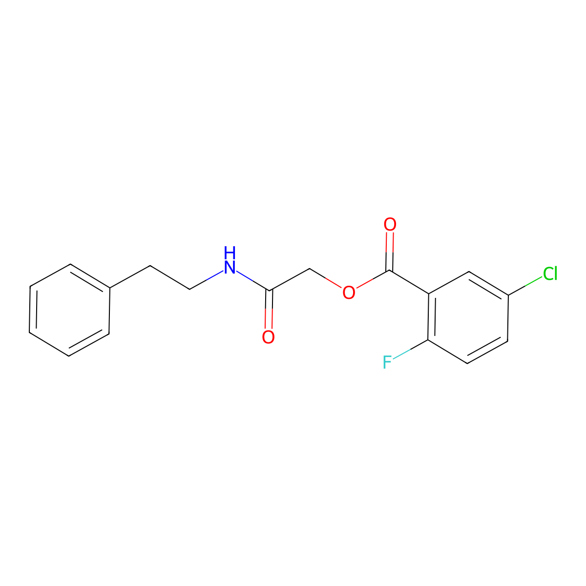 [(2-Phenylethyl)carbamoyl]methyl 5-chloro-2-fluorobenzoate molecular structure, CAS 1794909-42-4