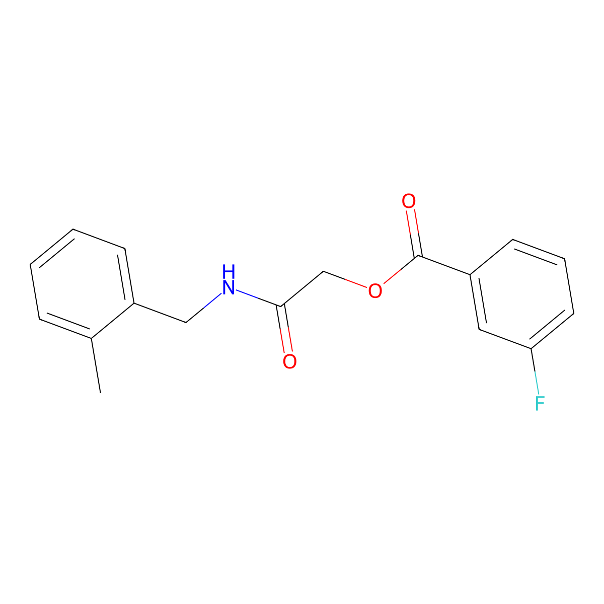 {[(2-Methylphenyl)methyl]carbamoyl}methyl 3-fluorobenzoate molecular structure, CAS 1794909-54-8