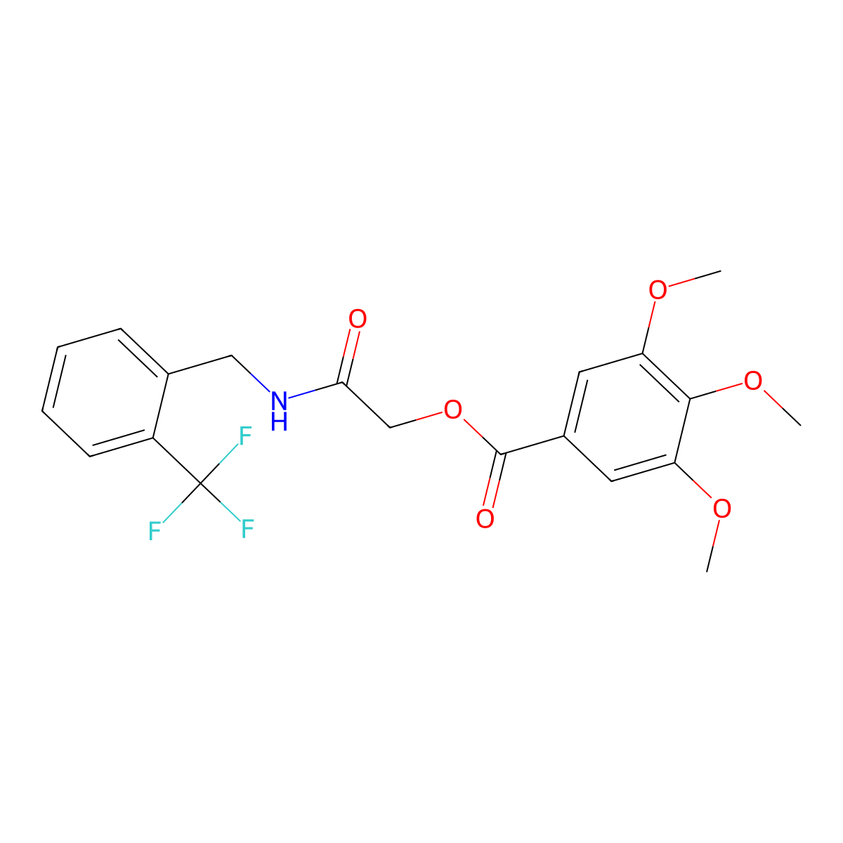({[2-(Trifluoromethyl)phenyl]methyl}carbamoyl)methyl 3,4,5-trimethoxybenzoate molecular structure, CAS 1794909-68-4