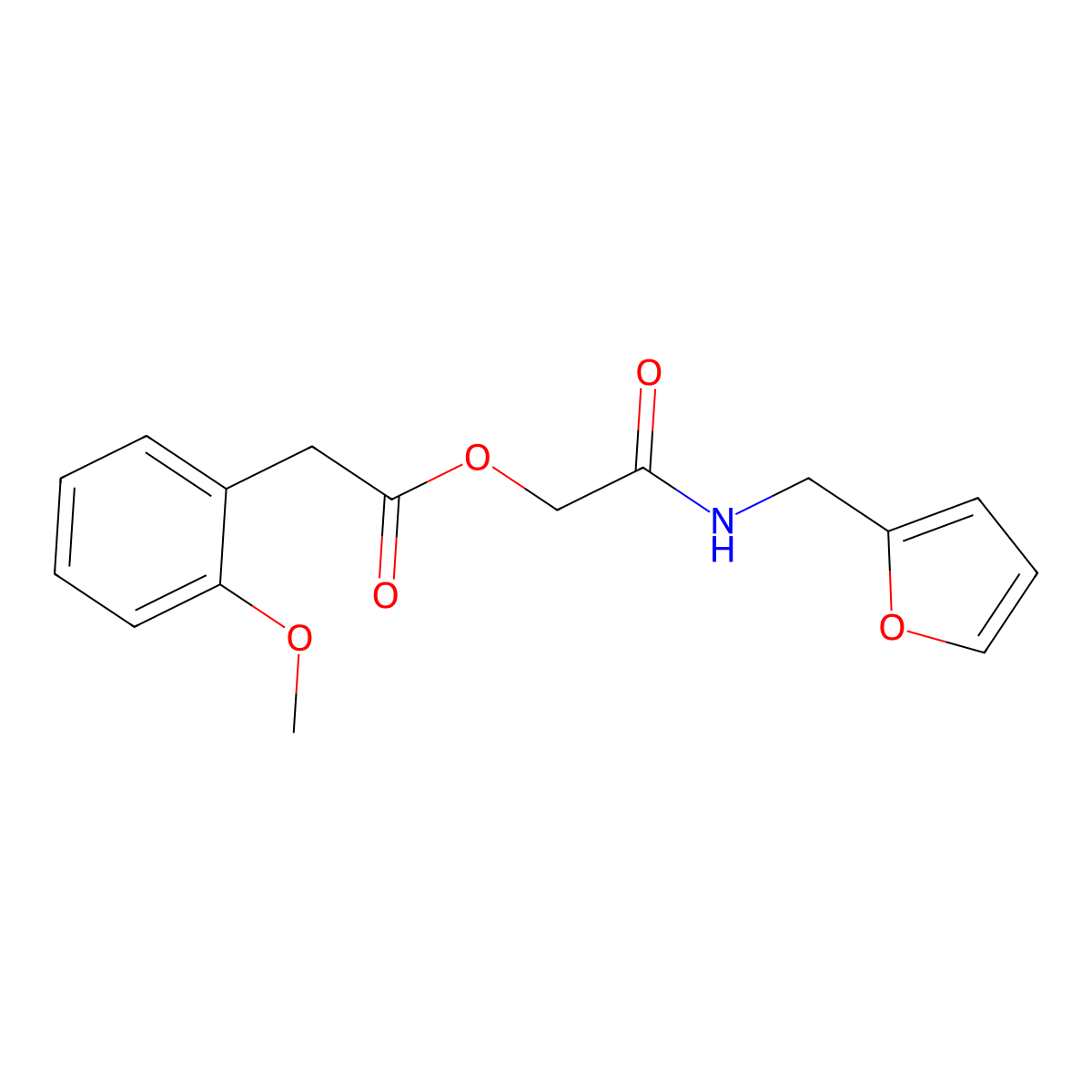 {[(Furan-2-yl)methyl]carbamoyl}methyl 2-(2-methoxyphenyl)acetate molecular structure, CAS 1794914-60-5