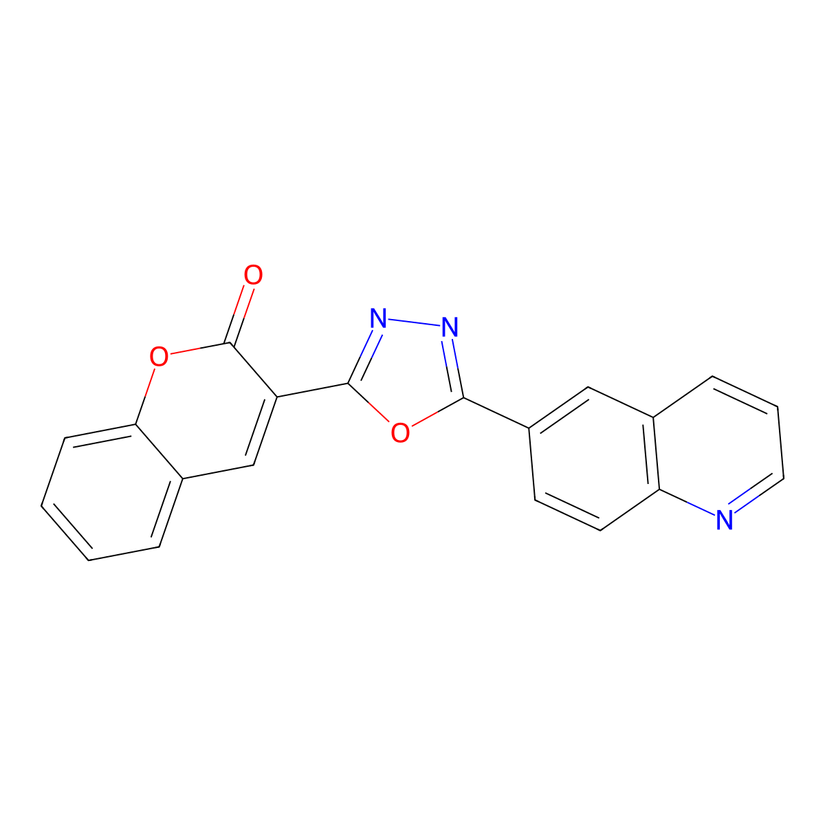 3-[5-(quinolin-6-yl)-1,3,4-oxadiazol-2-yl]-2H-chromen-2-one molecular structure, CAS 1794914-67-2