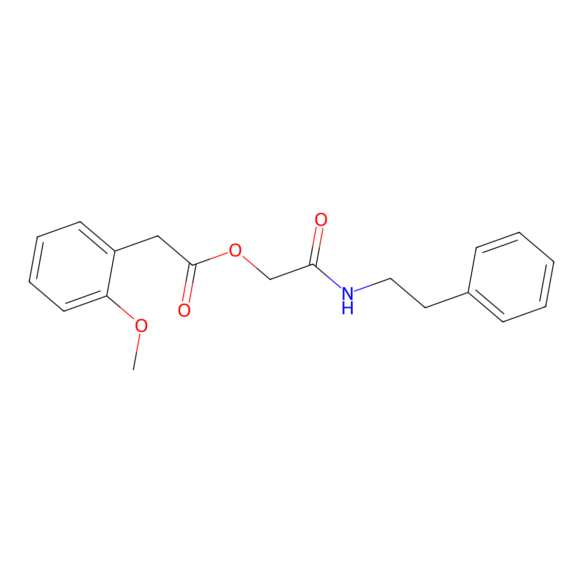 2-Oxo-2-(phenethylamino)ethyl 2-(2-methoxyphenyl)acetate molecular structure, CAS 1794915-16-4