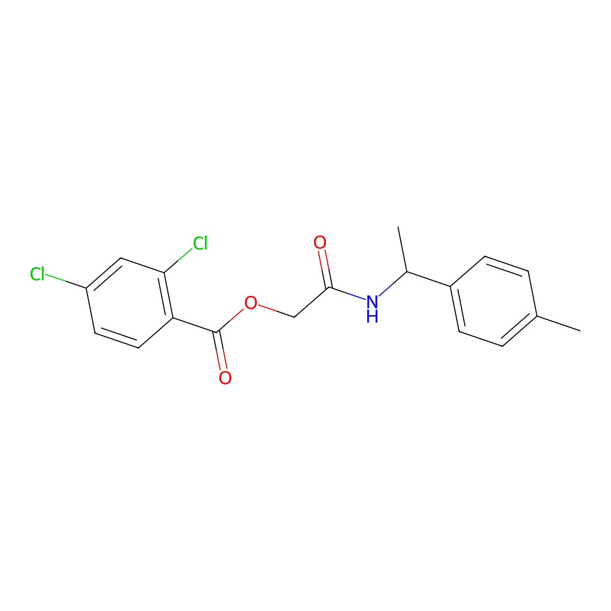 {[1-(4-Methylphenyl)ethyl]carbamoyl}methyl 2,4-dichlorobenzoate molecular structure, CAS 1794915-74-4