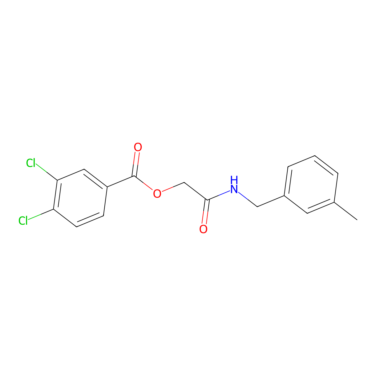 {[(3-Methylphenyl)methyl]carbamoyl}methyl 3,4-dichlorobenzoate molecular structure, CAS 1794915-79-9