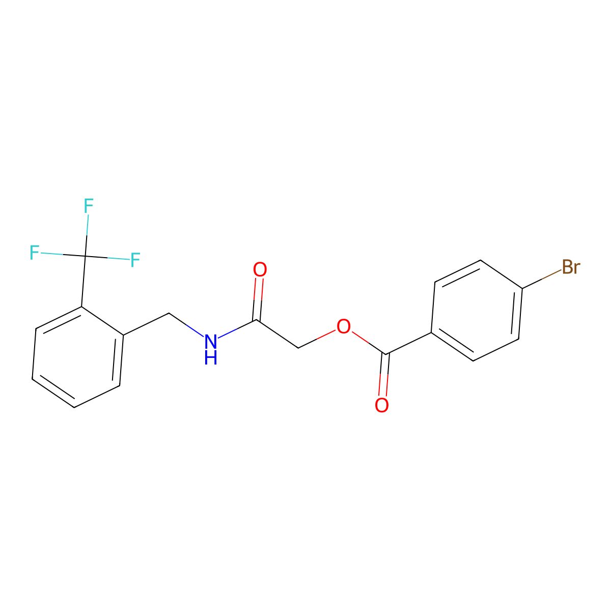 ({[2-(Trifluoromethyl)phenyl]methyl}carbamoyl)methyl 4-bromobenzoate molecular structure, CAS 1794915-86-8