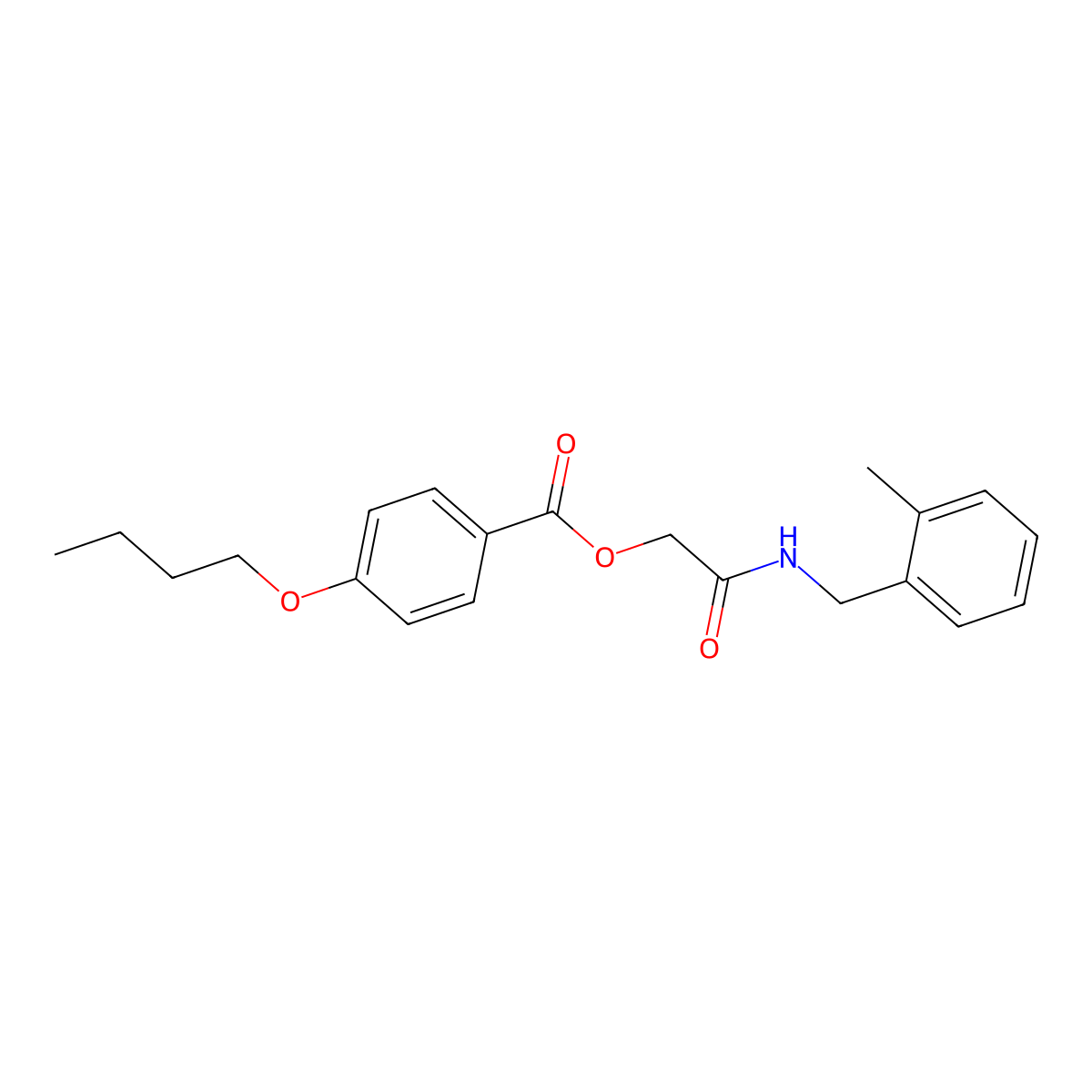 {[(2-Methylphenyl)methyl]carbamoyl}methyl 4-butoxybenzoate molecular structure, CAS 1794915-97-1