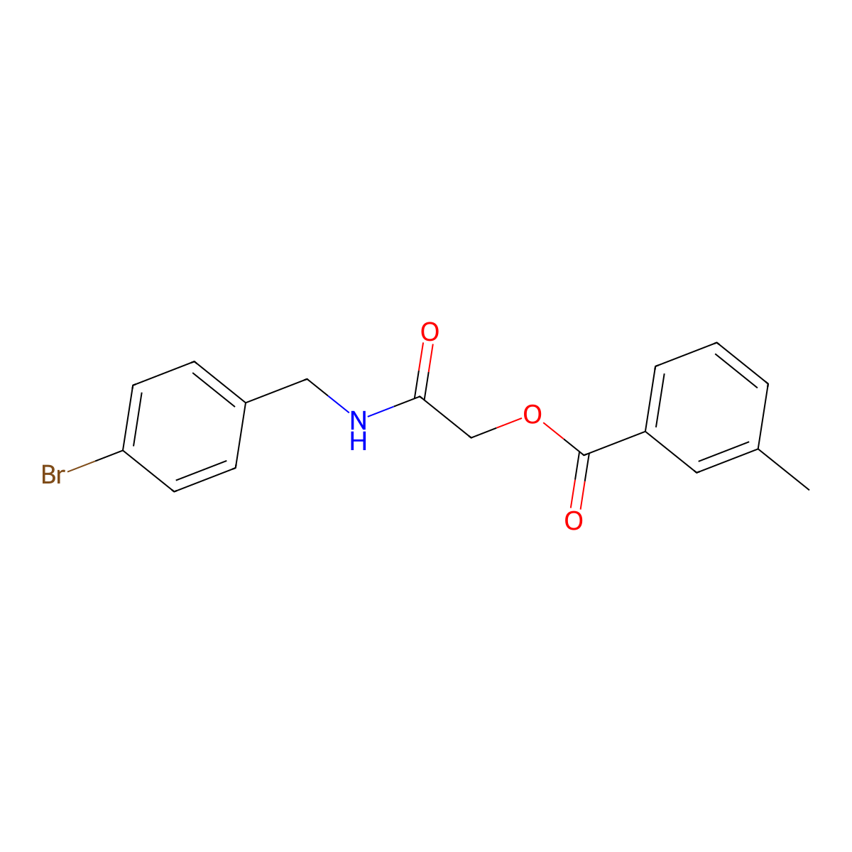 {[(4-Bromophenyl)methyl]carbamoyl}methyl 3-methylbenzoate molecular structure, CAS 1794916-03-2