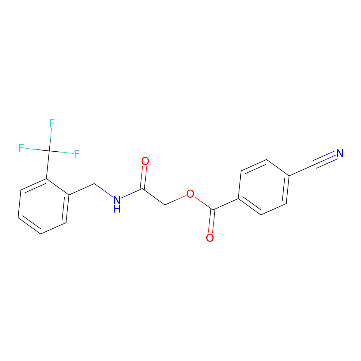 2-Oxo-2-((2-(trifluoromethyl)benzyl)amino)ethyl 4-cyanobenzoate molecular structure, CAS 1794916-06-5