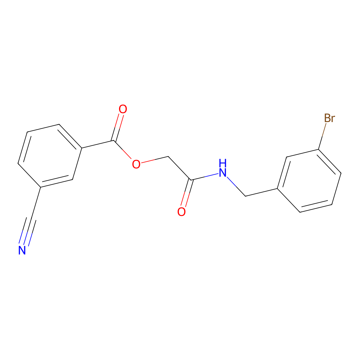 2-((3-Bromobenzyl)amino)-2-oxoethyl 3-cyanobenzoate molecular structure, CAS 1794916-76-9