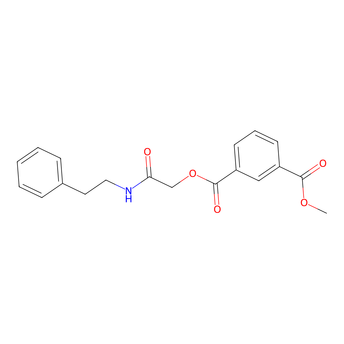 1-Methyl 3-[(2-phenylethyl)carbamoyl]methyl benzene-1,3-dicarboxylate molecular structure, CAS 1794916-87-2