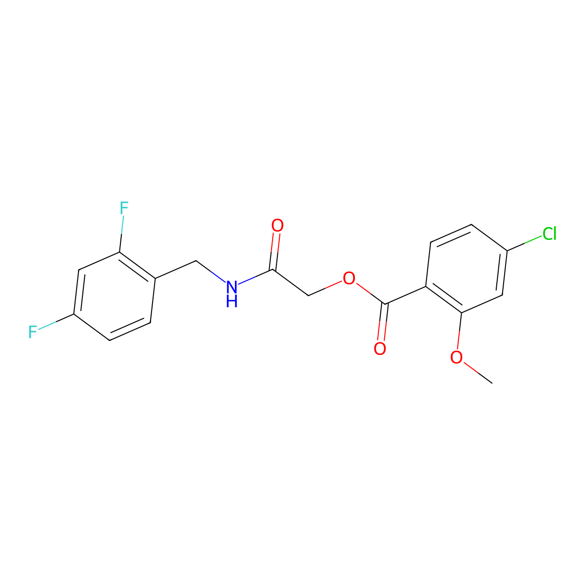{[(2,4-Difluorophenyl)methyl]carbamoyl}methyl 4-chloro-2-methoxybenzoate molecular structure, CAS 1794917-22-8