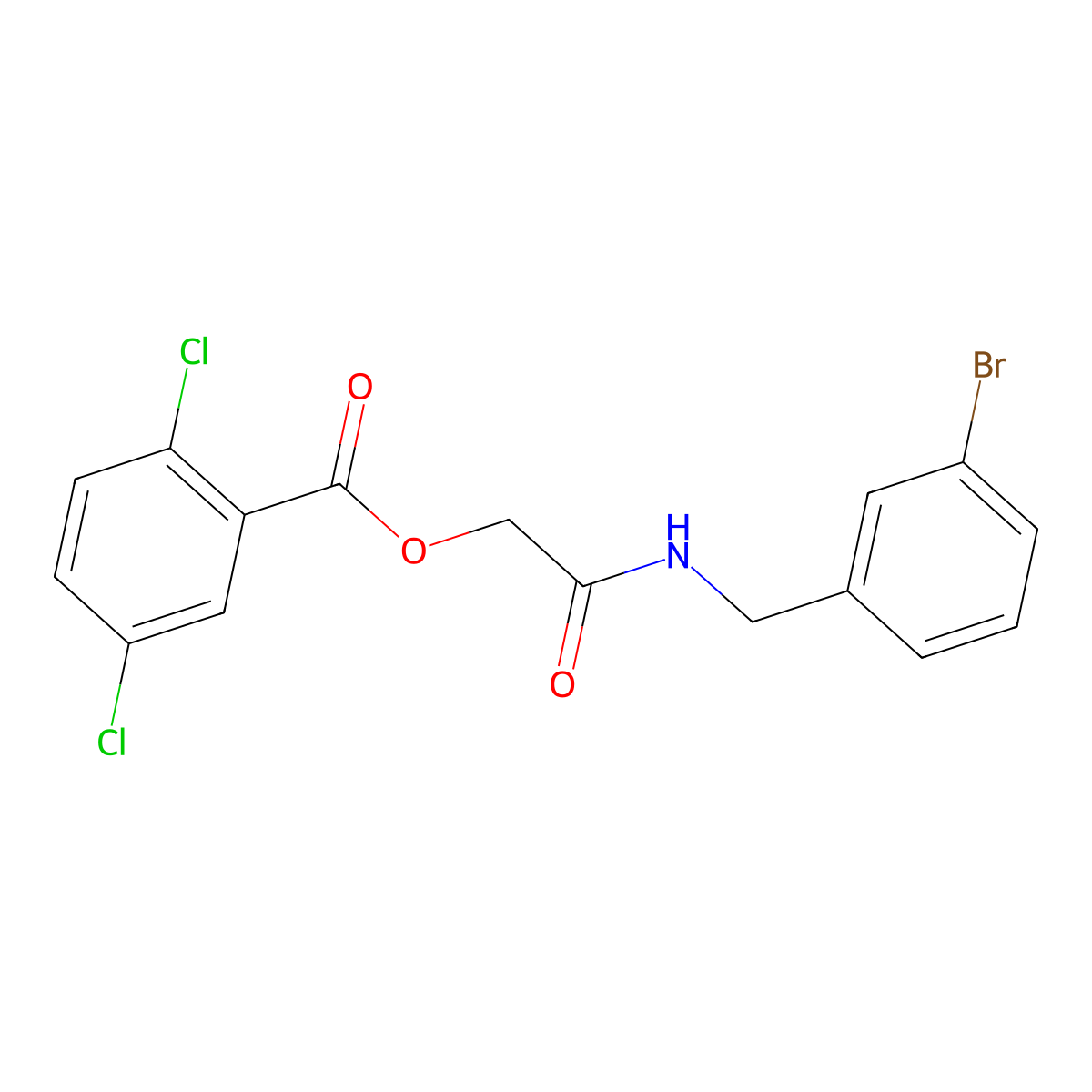 {[(3-Bromophenyl)methyl]carbamoyl}methyl 2,5-dichlorobenzoate molecular structure, CAS 1794930-97-4