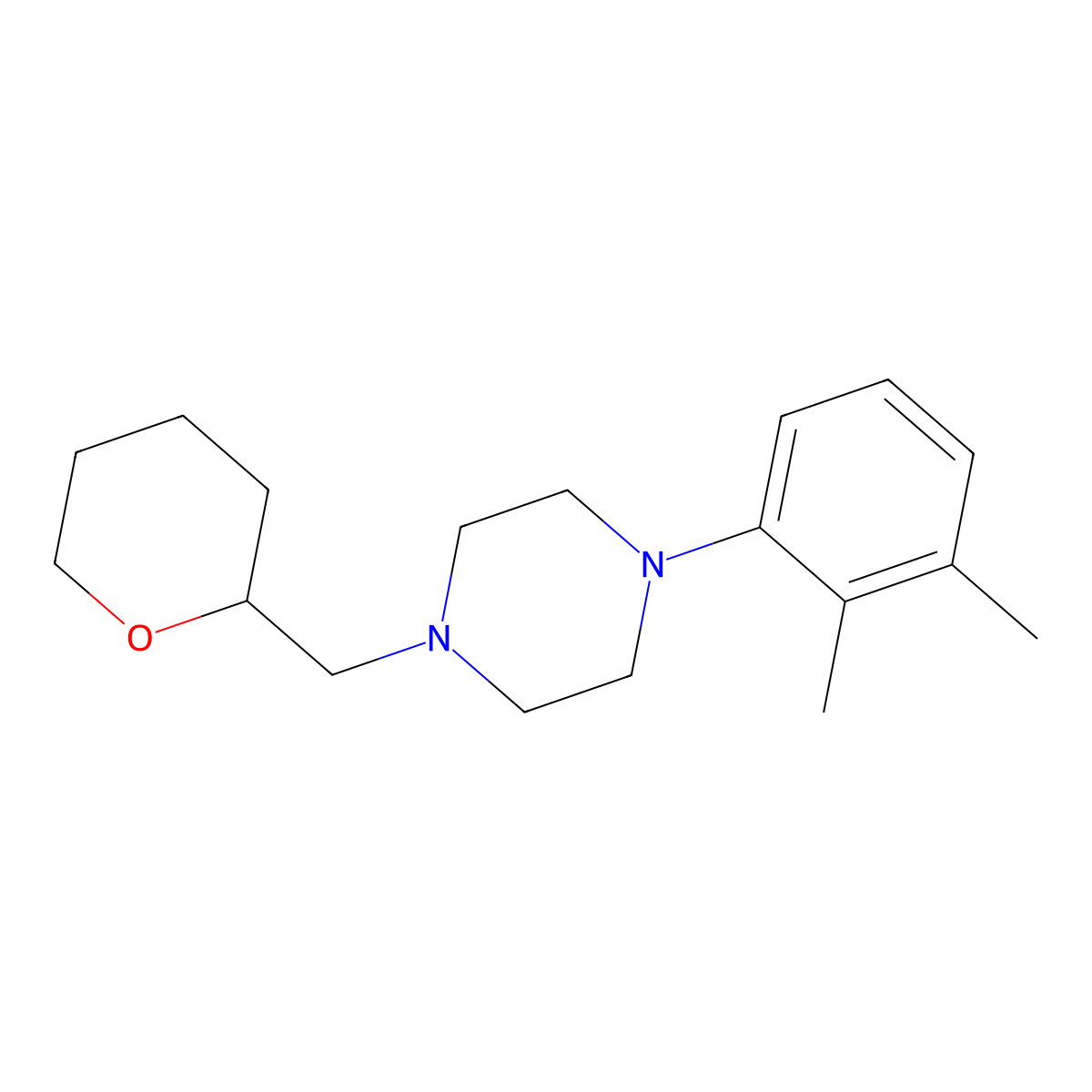 1-(2,3-Dimethylphenyl)-4-[(oxan-2-yl)methyl]piperazine molecular structure, CAS 1794931-51-3