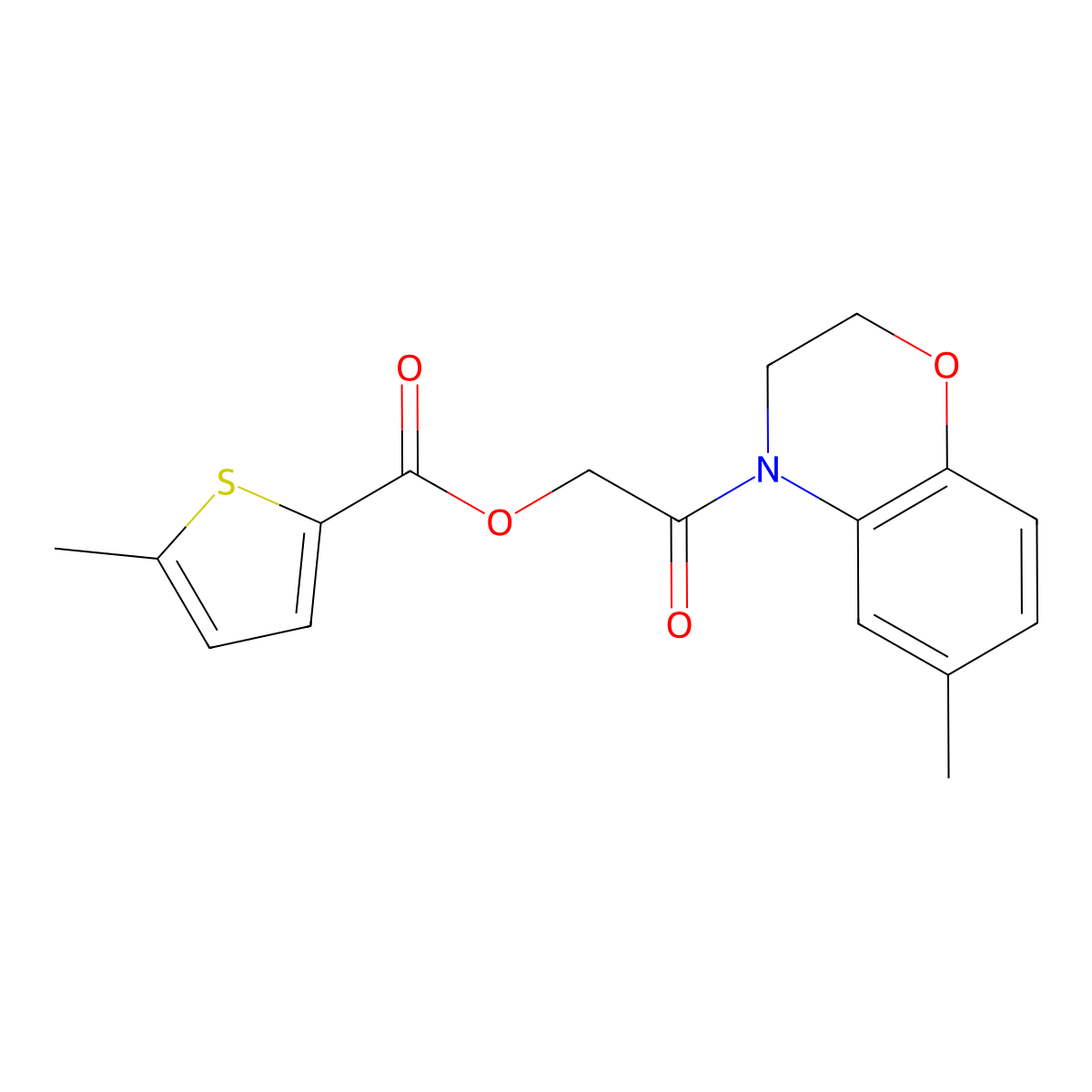 2-(6-methyl-2,3-dihydro-4H-1,4-benzoxazin-4-yl)-2-oxoethyl 5-methylthiophene-2-carboxylate molecular structure, CAS 1794931-54-6