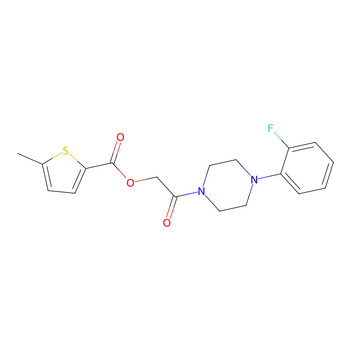 [2-[4-(2-Fluorophenyl)piperazin-1-yl]-2-oxoethyl] 5-methylthiophene-2-carboxylate molecular structure, CAS 1794931-68-2