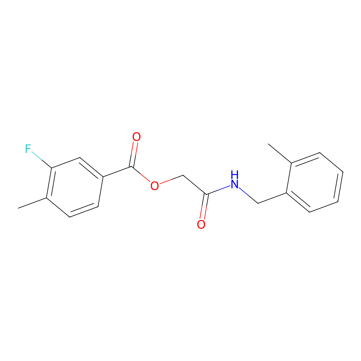 2-((2-Methylbenzyl)amino)-2-oxoethyl 3-fluoro-4-methylbenzoate molecular structure, CAS 1794931-75-1