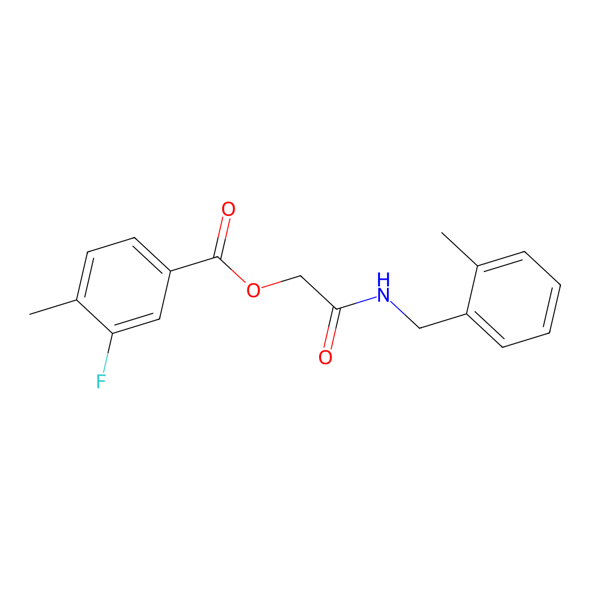 2-((2-Methylbenzyl)amino)-2-oxoethyl 3-fluoro-4-methylbenzoate molecular structure, CAS 1794931-75-1