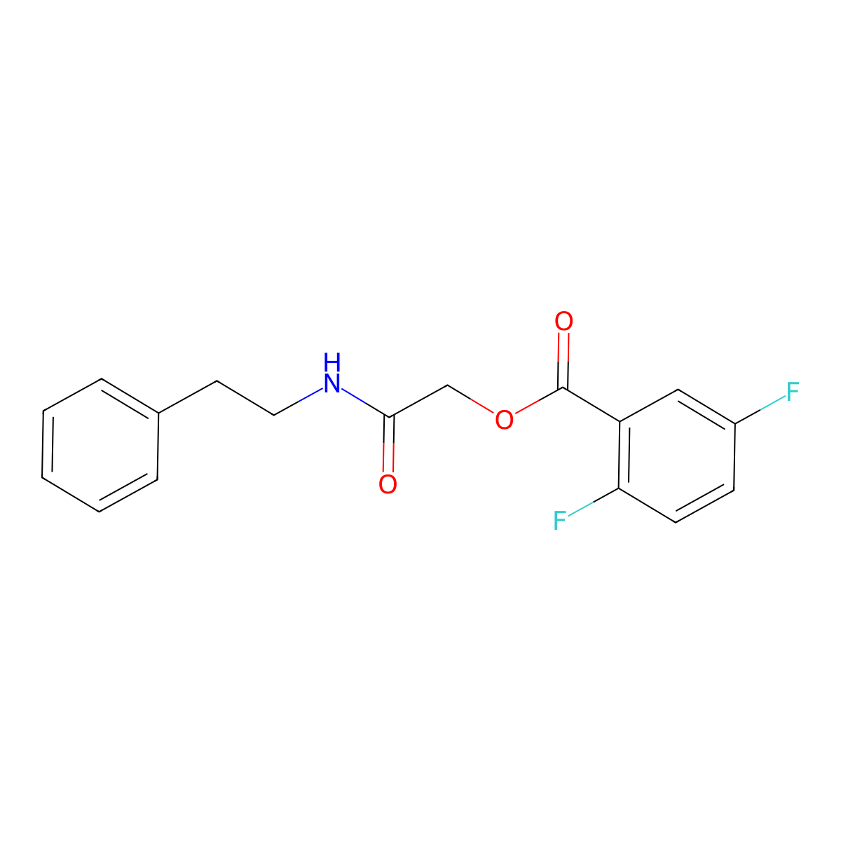 [(2-Phenylethyl)carbamoyl]methyl 2,5-difluorobenzoate molecular structure, CAS 1794931-86-4