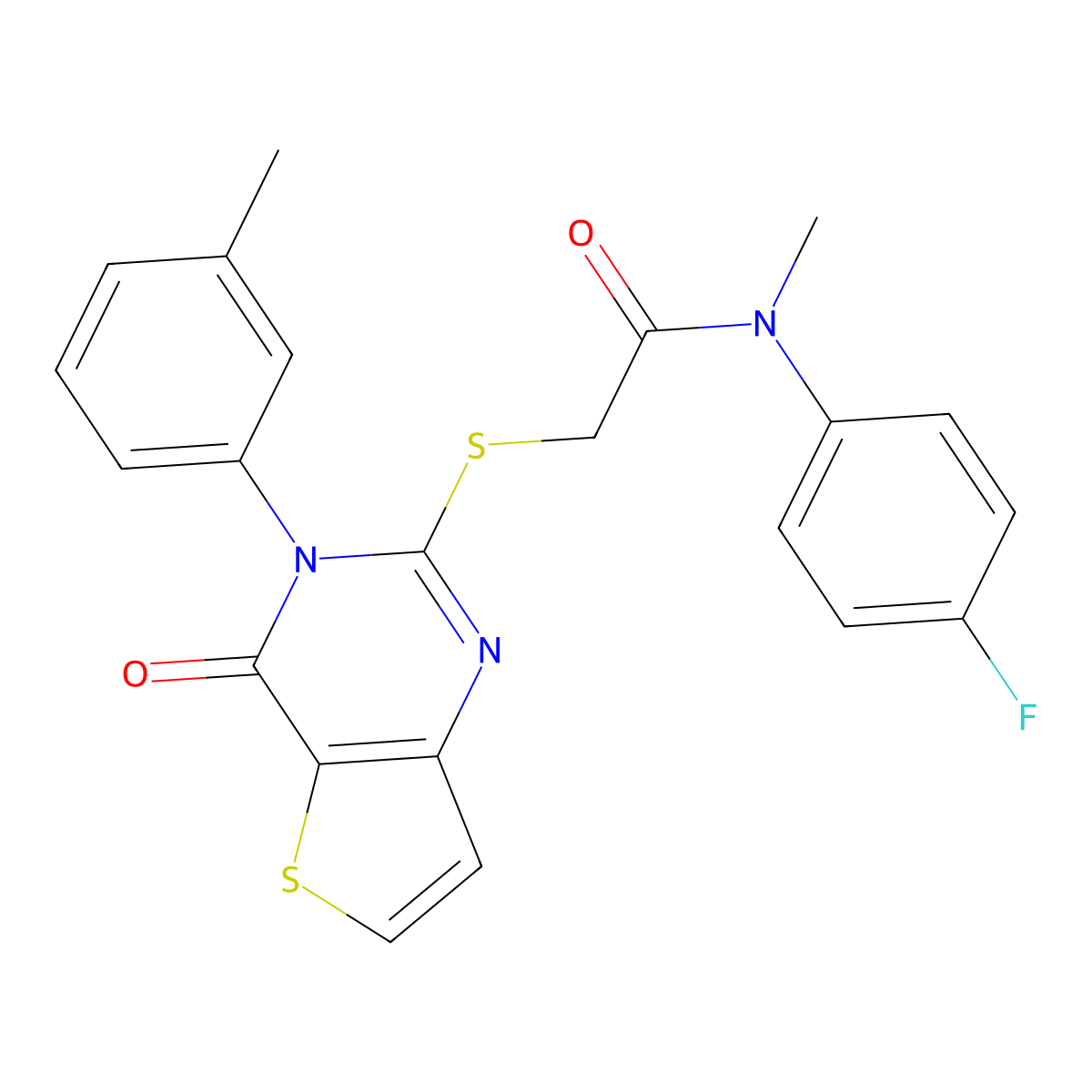 N-(4-fluorophenyl)-N-methyl-2-{[3-(3-methylphenyl)-4-oxo-3H,4H-thieno[3,2-d]pyrimidin-2-yl]sulfanyl}acetamide molecular structure, CAS 1794931-99-9