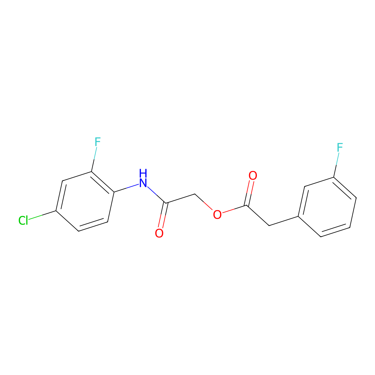 [2-(4-Chloro-2-fluoroanilino)-2-oxoethyl] 2-(3-fluorophenyl)acetate molecular structure, CAS 1794934-22-7