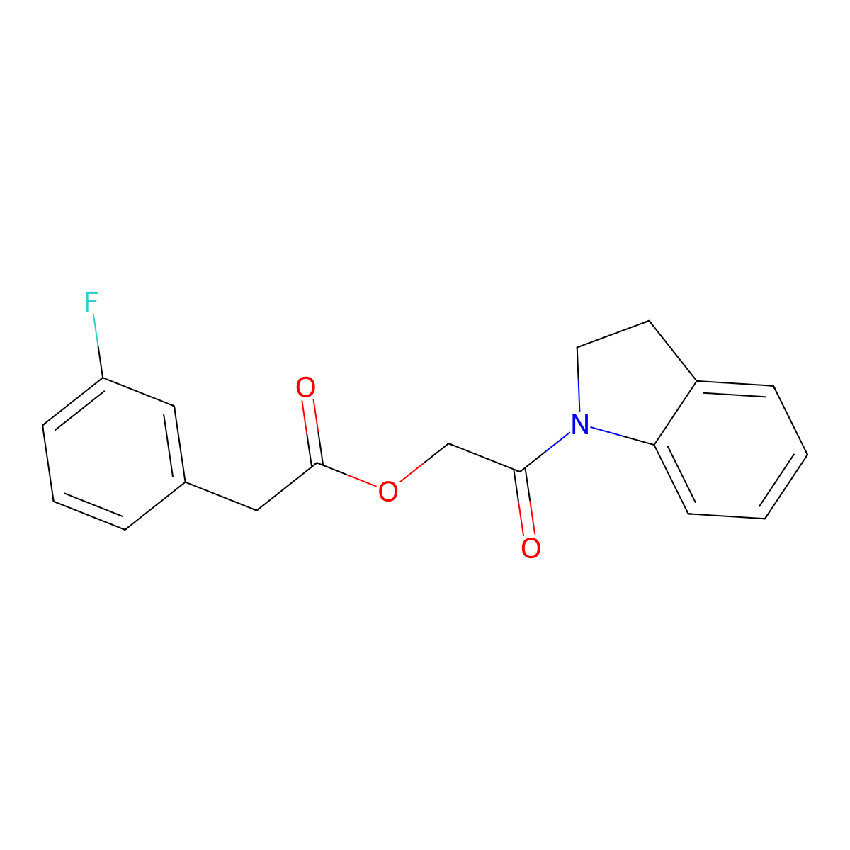 2-(Indolin-1-yl)-2-oxoethyl 2-(3-fluorophenyl)acetate molecular structure, CAS 1794934-60-3
