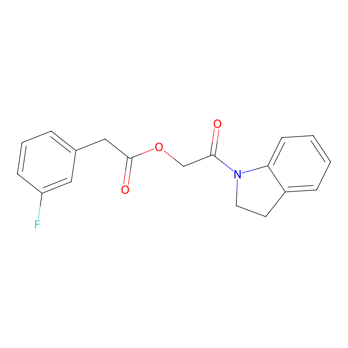 2-(Indolin-1-yl)-2-oxoethyl 2-(3-fluorophenyl)acetate molecular structure, CAS 1794934-60-3