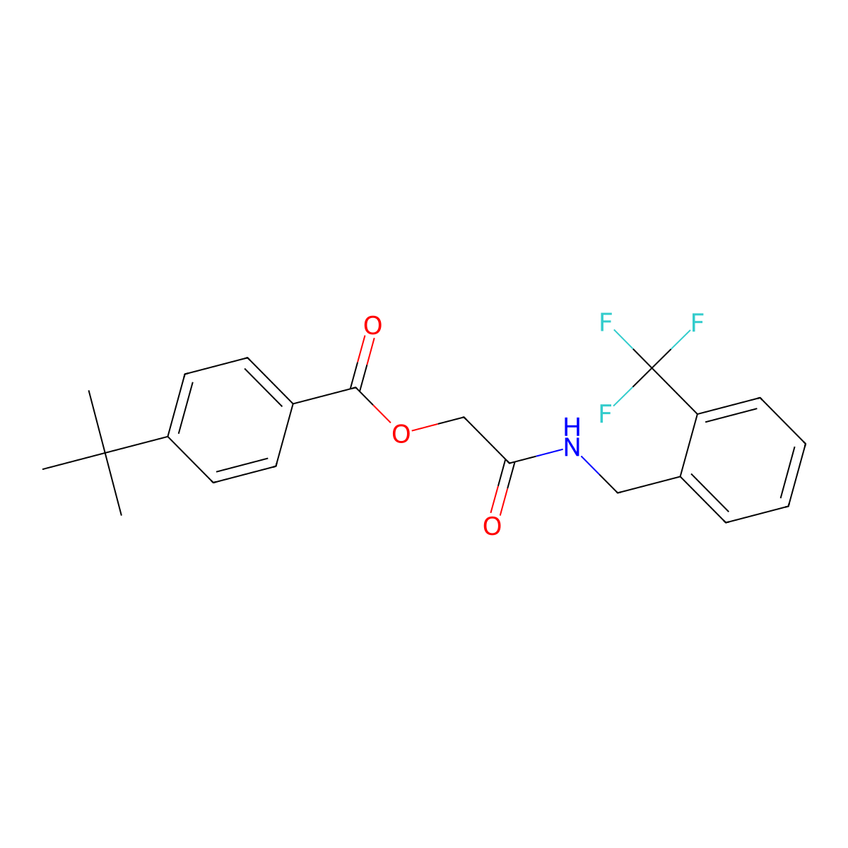 ({[2-(Trifluoromethyl)phenyl]methyl}carbamoyl)methyl 4-tert-butylbenzoate molecular structure, CAS 1794935-01-5