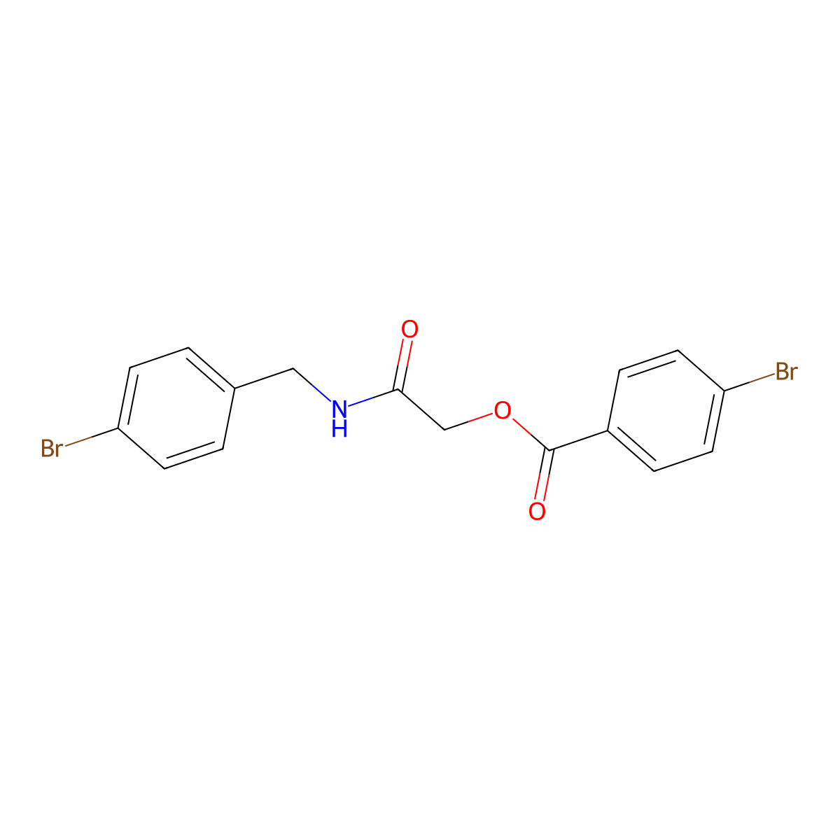 {[(4-Bromophenyl)methyl]carbamoyl}methyl 4-bromobenzoate molecular structure, CAS 1794935-05-9