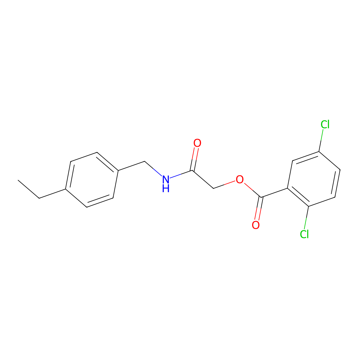 {[(4-Ethylphenyl)methyl]carbamoyl}methyl 2,5-dichlorobenzoate molecular structure, CAS 1794935-61-7