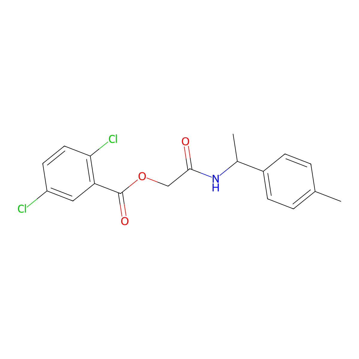 {[1-(4-Methylphenyl)ethyl]carbamoyl}methyl 2,5-dichlorobenzoate molecular structure, CAS 1794935-64-0